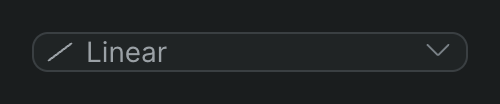 The interpolation type selector, used to choose how a keyframe eases between values.